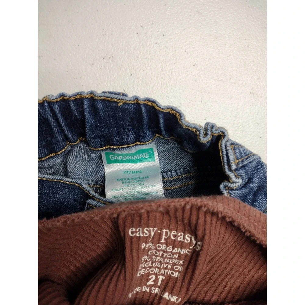 Garanimals Easy-Peasy Toddler Girls 2T Brown‎ Floral Peplum Top & Blue Jeans Set